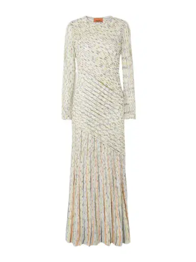 Missoni Draped Striped Sequined Ribbed-knit Maxi Dress | Thumbnail 1 Missoni Draped Striped Sequined Ribbed-knit Maxi Dress | Thumbnail 1