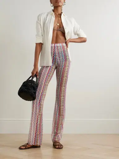 Missoni Striped Stretch-mesh Wide-leg Pants | Thumbnail 2 Missoni Striped Stretch-mesh Wide-leg Pants | Thumbnail 2