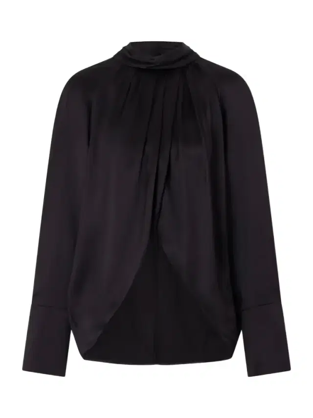 Draped Silk-satin Blouse
