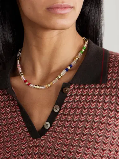 Martha Calvo Translucence Gold-plated, Enamel And Crystal Necklace | Thumbnail 2