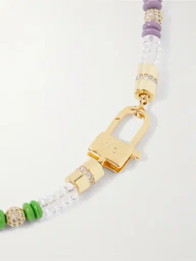 Martha Calvo Translucence Gold-plated, Enamel And Crystal Necklace | Thumbnail 3