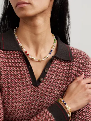 Martha Calvo Translucence Gold-plated, Enamel And Crystal Necklace | Thumbnail 4