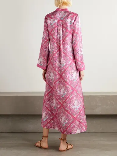 Emporio Sirenuse Jenna Printed Silk Kaftan | Thumbnail 3 Emporio Sirenuse Jenna Printed Silk Kaftan | Thumbnail 3