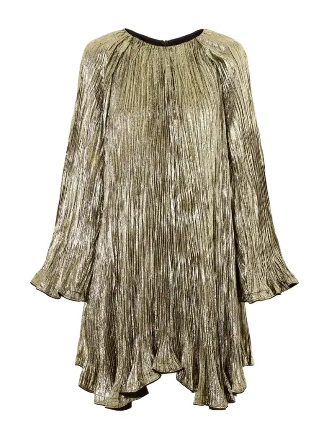 Claire Pleated Lurex Mini Dress