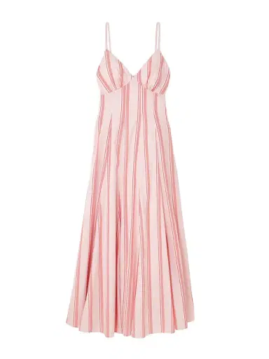 Rosie Assoulin Gathered Striped Cotton Midi Dress | Thumbnail 1