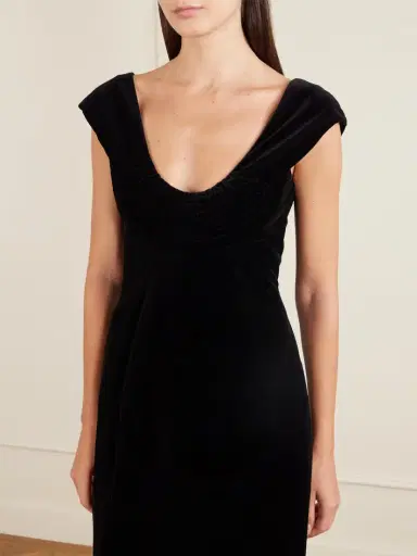 COLLEEN ALLEN Shirred Cotton-velvet Gown | Thumbnail 3 COLLEEN ALLEN Shirred Cotton-velvet Gown | Thumbnail 3