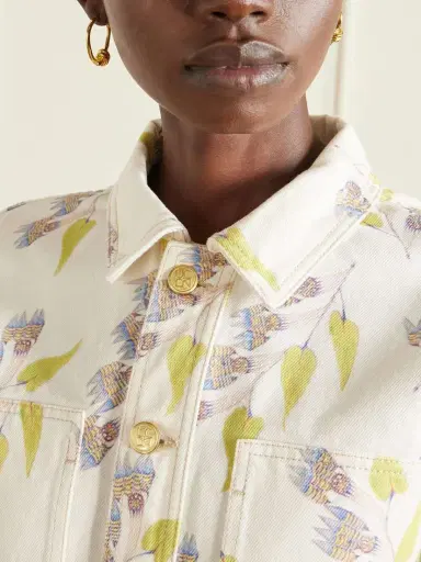 Ulla Johnson Bobbi Cropped Printed Denim Jacket | Thumbnail 5 Ulla Johnson Bobbi Cropped Printed Denim Jacket | Thumbnail 5