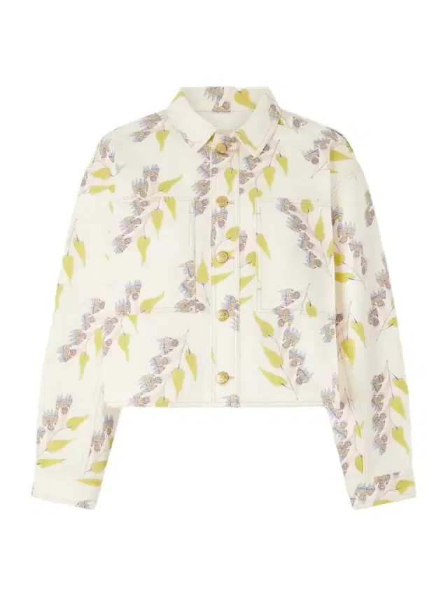 Bobbi Cropped Printed Denim Jacket
