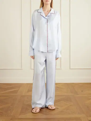 Comme Si Piped Silk-twill Pajama Set | Thumbnail 2