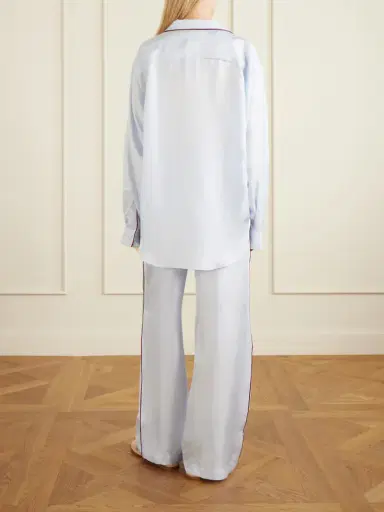 Comme Si Piped Silk-twill Pajama Set | Thumbnail 3
