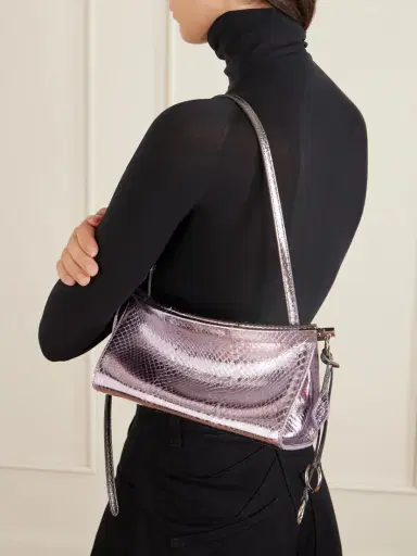 Alaïa Le Click E/w Small Metallic Snakeskin Shoulder Bag | Thumbnail 2