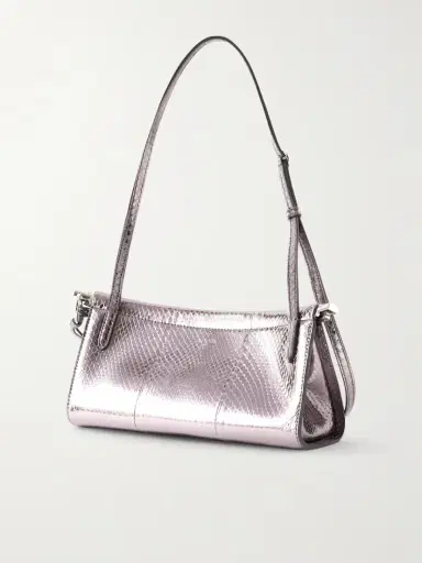 Alaïa Le Click E/w Small Metallic Snakeskin Shoulder Bag | Thumbnail 3