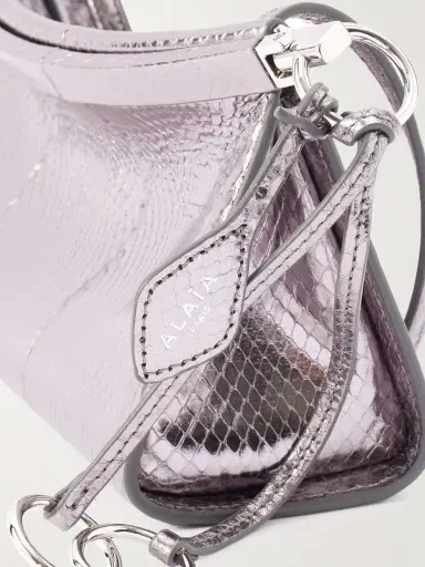 Alaïa Le Click E/w Small Metallic Snakeskin Shoulder Bag | Thumbnail 4