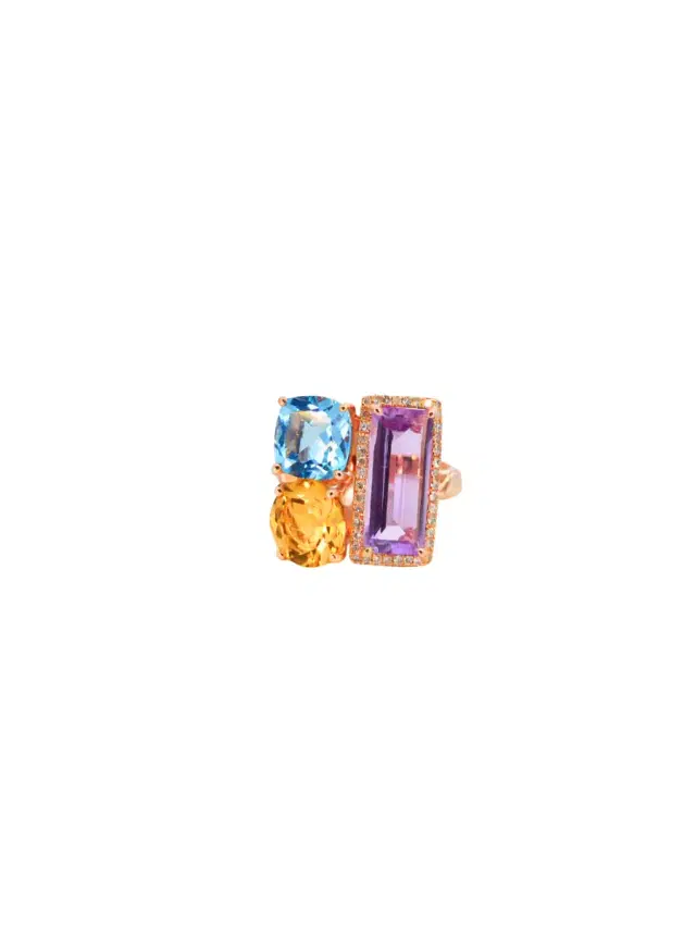 10.88ct Diamond Multi Color and Shape Gemstone 14K Gold