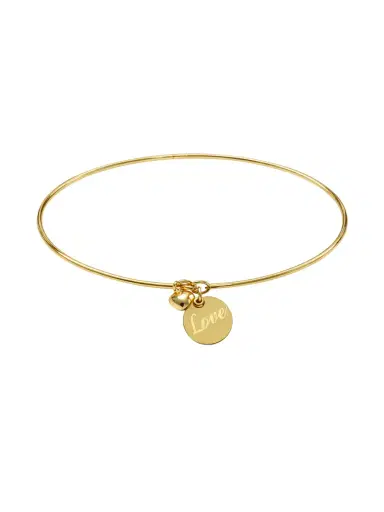 Wish Fine Jewelry 14K Gold Wire Love Bangle Bracelet | Thumbnail 1