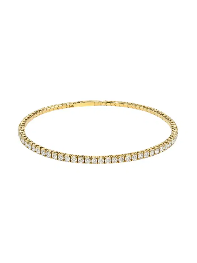 2.06ct Diamond 14K Gold Flexible Tennis Bracelet