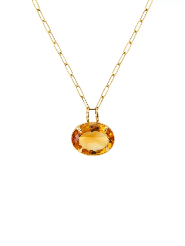 33.42ct Citrine 18K Gold Statement Pendant