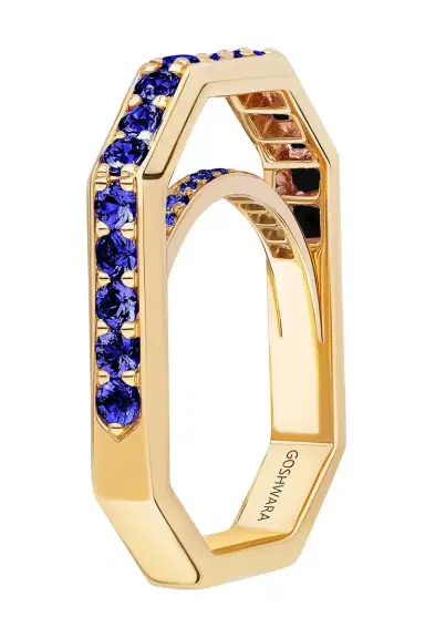 GOSHWARA Blue Sapphire G-Classic Square Band | Thumbnail 5