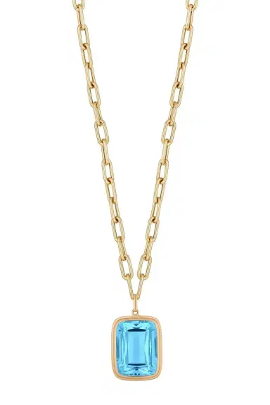 GOSHWARA Blue Topaz Manhattan Pendant Necklace | Thumbnail 1