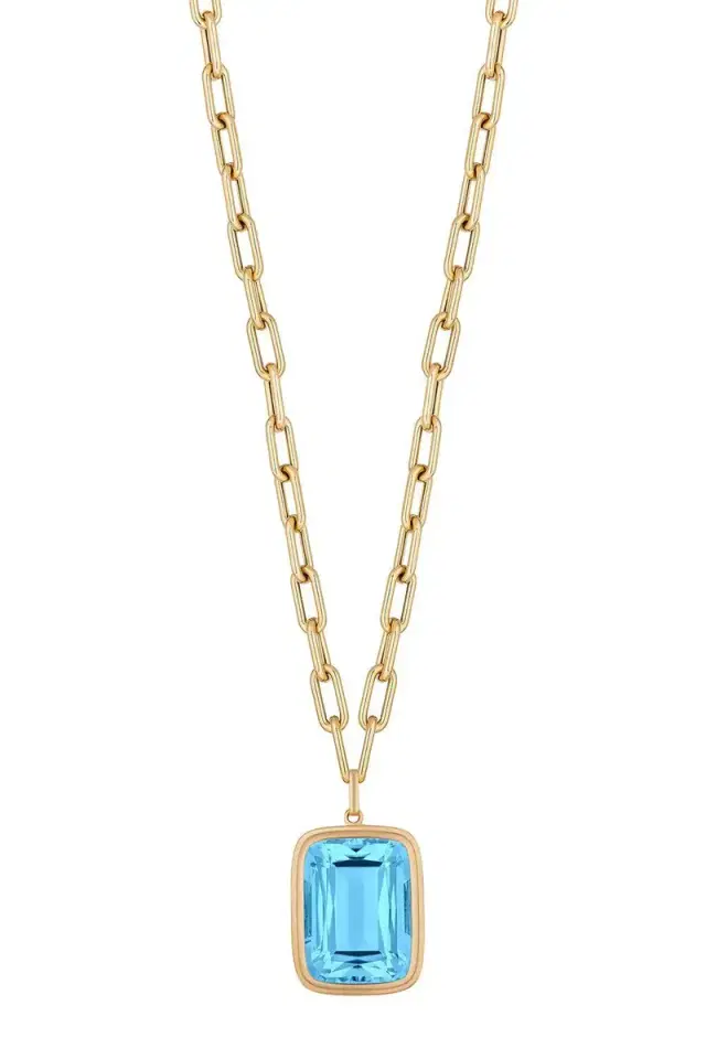 GOSHWARA Blue Topaz Manhattan Pendant Necklace