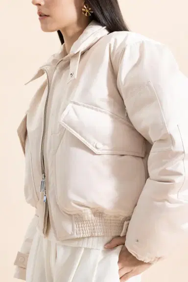 Victoria Beckham Padded Bomber Jacket | Thumbnail 3 Victoria Beckham Padded Bomber Jacket | Thumbnail 3