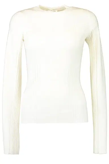 Victoria Beckham Panelled Rib Crew Neck Top | Thumbnail 1