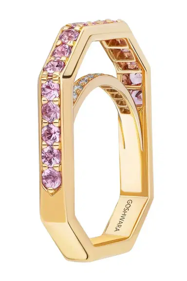 GOSHWARA Pink Sapphire G-Classic Square Band | Thumbnail 5