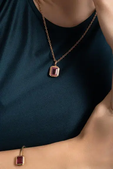 GOSHWARA Pink Tourmaline G-One Pendant Necklace | Thumbnail 2