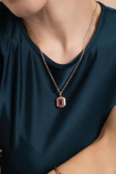 GOSHWARA Pink Tourmaline G-One Pendant Necklace | Thumbnail 3