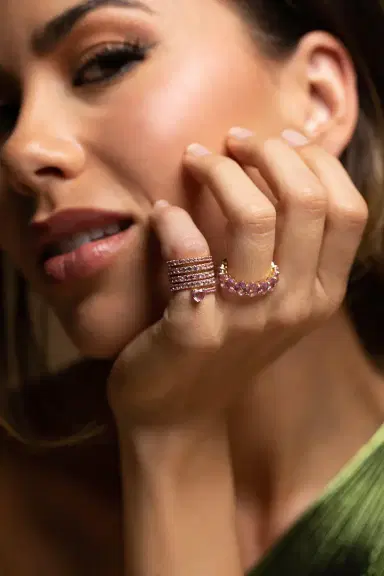 SHAY JEWELRY Spiral Swirl Heart Pink Ring | Thumbnail 2
