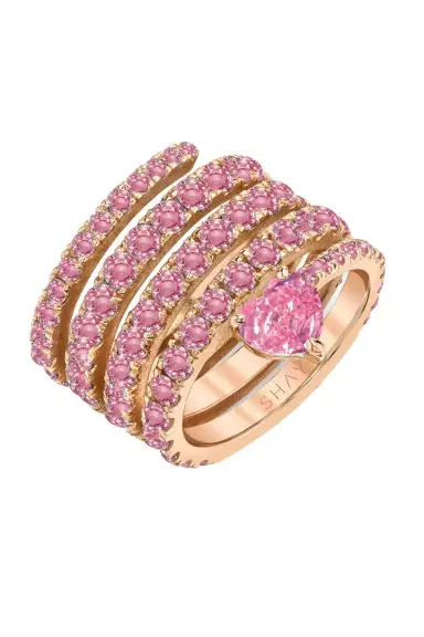 SHAY JEWELRY Spiral Swirl Heart Pink Ring | Thumbnail 1