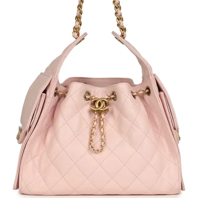 Chanel Small 25 Hobo Bag Light Pink Caviar Antique Gold Hardware