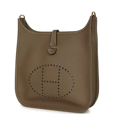 HERMÈS Hermes Evelyne III PM Etoupe Clemence Gold Hardware | Thumbnail 3
