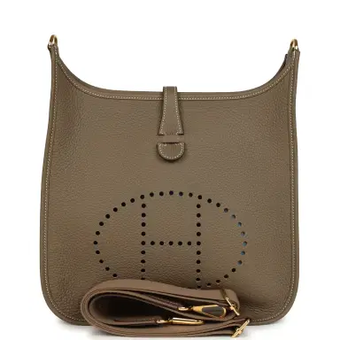 HERMÈS Hermes Evelyne III PM Etoupe Clemence Gold Hardware | Thumbnail 1