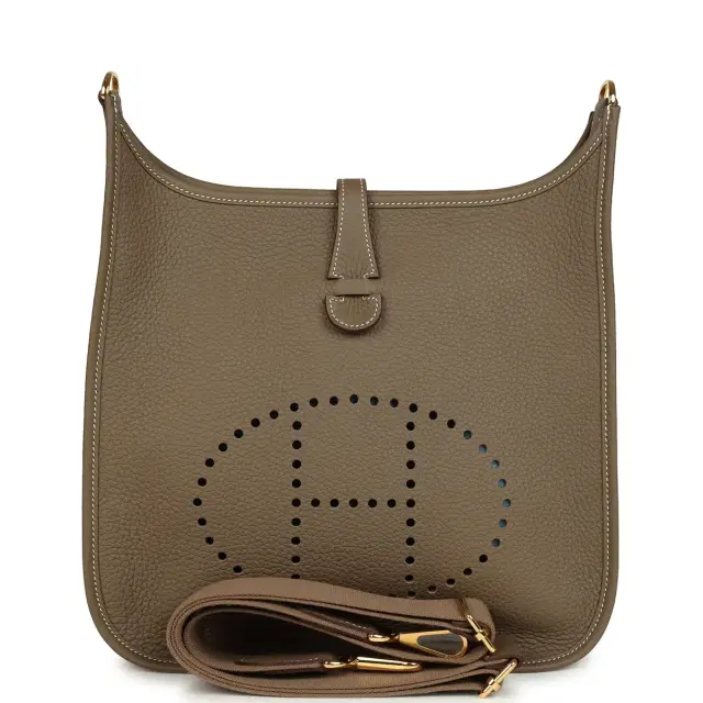 hermes Hermes Evelyne III PM Etoupe Clemence Gold Hardware