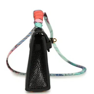 HERMÈS Hermes Mini Kelly Twilly Bag Charm Black Shiny Niloticus Lizard Gold Hardware | Thumbnail 3 HERMÈS Hermes Mini Kelly Twilly Bag Charm Black Shiny Niloticus Lizard Gold Hardware | Thumbnail 3
