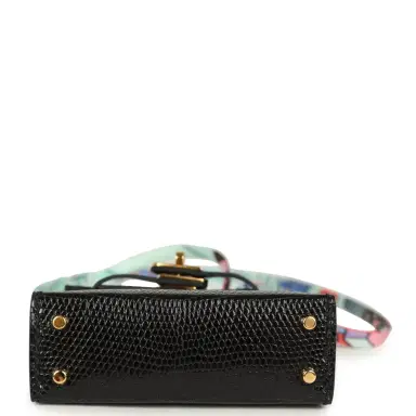 HERMÈS Hermes Mini Kelly Twilly Bag Charm Black Shiny Niloticus Lizard Gold Hardware | Thumbnail 6 HERMÈS Hermes Mini Kelly Twilly Bag Charm Black Shiny Niloticus Lizard Gold Hardware | Thumbnail 6
