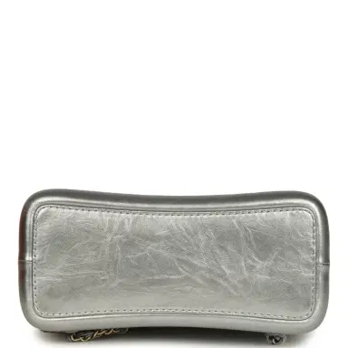 Chanel Pre-owned Chanel Small Gabrielle Backpack Metallic Silver Aged Calfskin Mixed Metal Hardware | Thumbnail 6