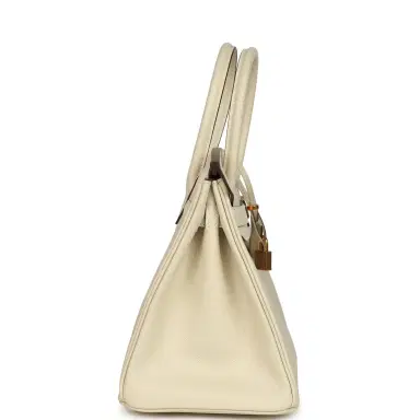 HERMÈS Pre-owned Hermes Special Order (HSS) Birkin 30 Craie Verso Epsom Rose Gold Hardware | Thumbnail 3