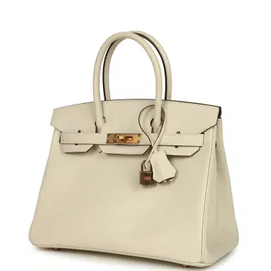 HERMÈS Pre-owned Hermes Special Order (HSS) Birkin 30 Craie Verso Epsom Rose Gold Hardware | Thumbnail 5