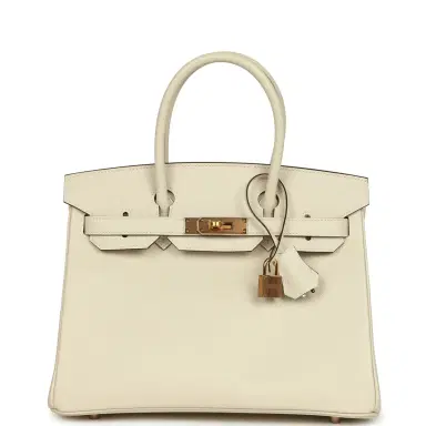 HERMÈS Pre-owned Hermes Special Order (HSS) Birkin 30 Craie Verso Epsom Rose Gold Hardware | Thumbnail 1