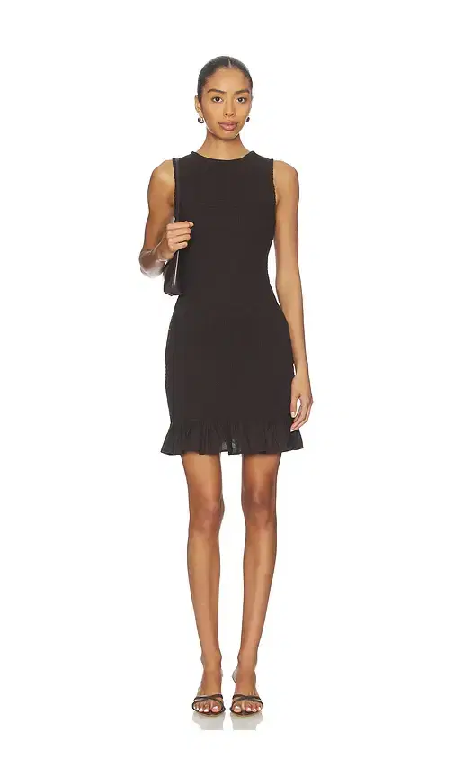 Onia Air Linen Smocked Boatneck Dress