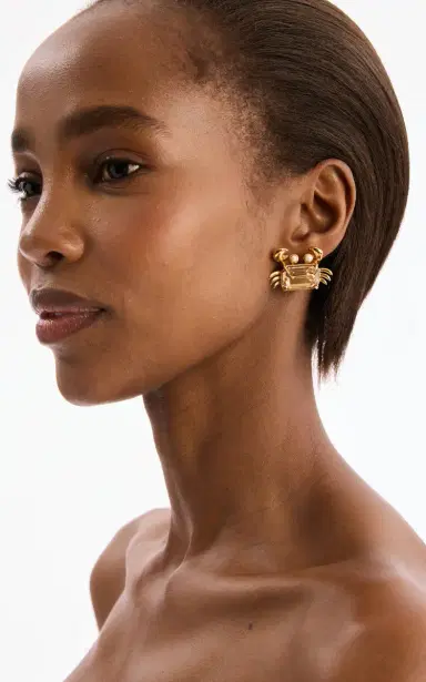 Oscar de la Renta Crystal Crab Stud Earrings | Thumbnail 2