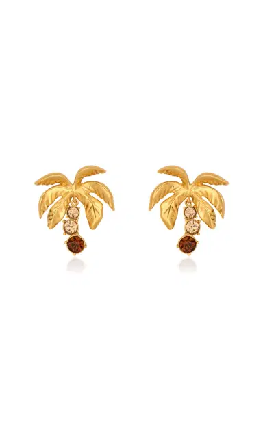 Oscar de la Renta Palm Tree Stud Earrings | Thumbnail 1