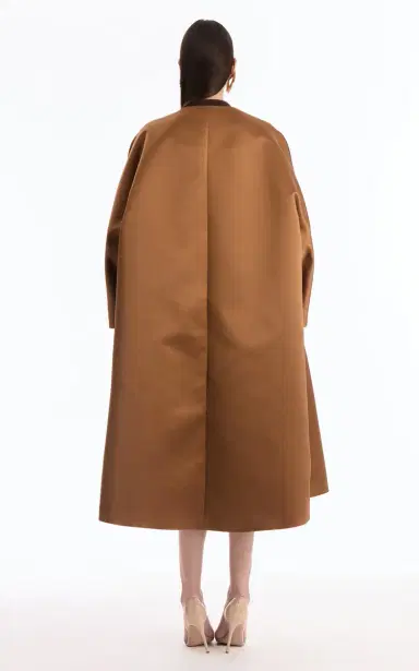 Oscar de la Renta Draped Satin Coat | Thumbnail 5