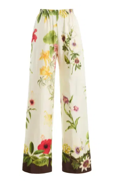 Oscar de la Renta Floral Silk-Twill Straight-Leg Pants | Thumbnail 7 Oscar de la Renta Floral Silk-Twill Straight-Leg Pants | Thumbnail 7