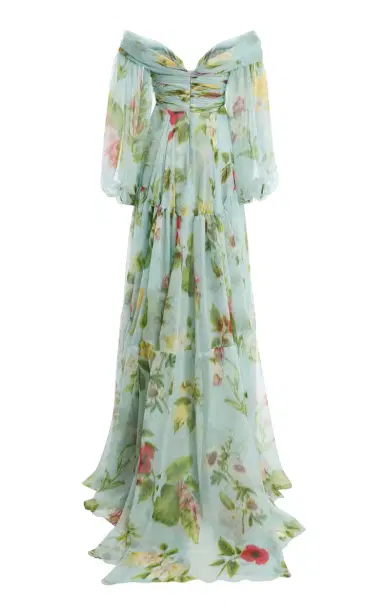 Oscar de la Renta Off-The-Shoulder Silk-Chiffon Gown | Thumbnail 2