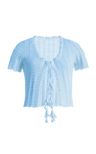 Oscar de la Renta Pointelle-Knit Cotton-Silk Cardigan | Thumbnail 1 Oscar de la Renta Pointelle-Knit Cotton-Silk Cardigan | Thumbnail 1