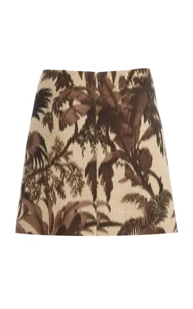 Oscar de la Renta Palm-Print Mini Skirt | Thumbnail 5