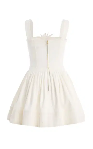 Oscar de la Renta Pineapple-Embroidered Denim Mini Dress | Thumbnail 6